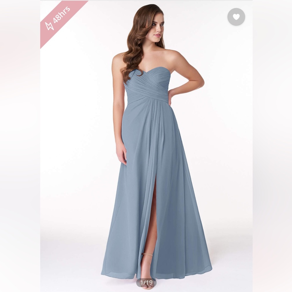 Azazie Sweetheart neckline Dusty Blue Floor Length Dress